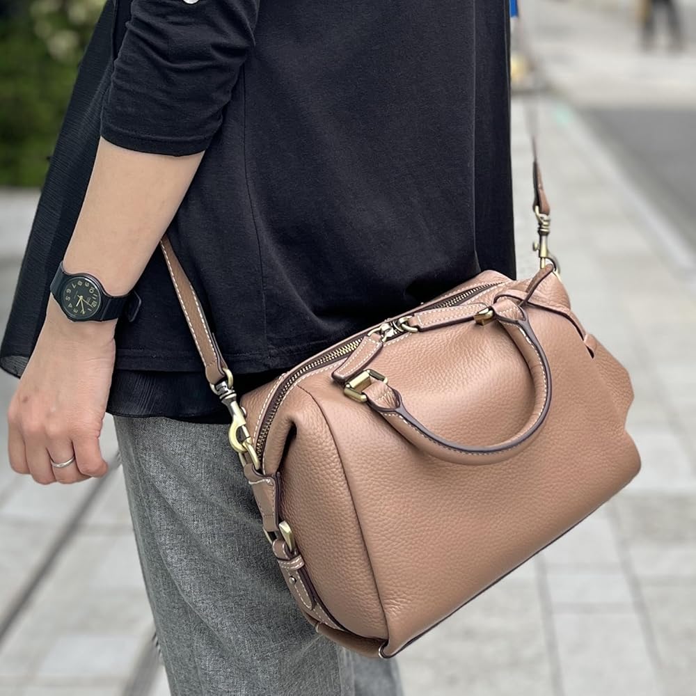 Amazon | [ishly] ミニボストンバッグ 2way 本革 レディース